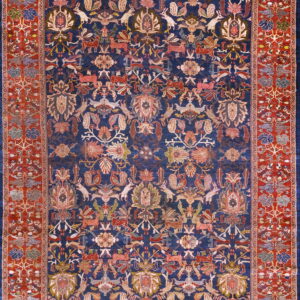 Intricate floral pattern on blue background