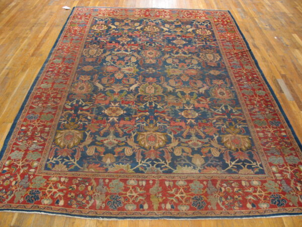 Colorful floral pattern on blue background