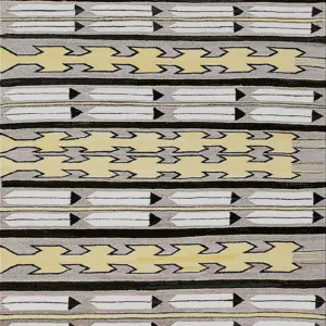 Antique Gray Allover Tribal Geometric Native American Flatweave Navajo Rug by Rugs On Net