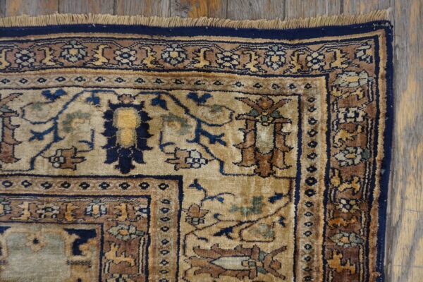 Antique small scatter size sky blue fine persian silk heriz muslim prayer rug - image 3