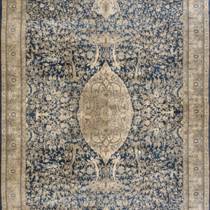 Antique Indian Oversized Large Oversized Big Rug Wool Blue