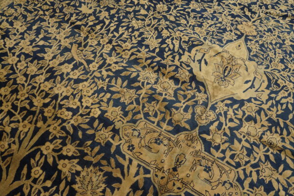 Antique indian oversized large oversized big rug wool blue - image 9