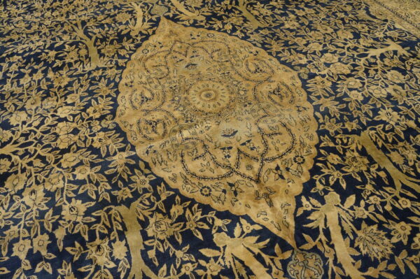 Antique indian oversized large oversized big rug wool blue - image 7