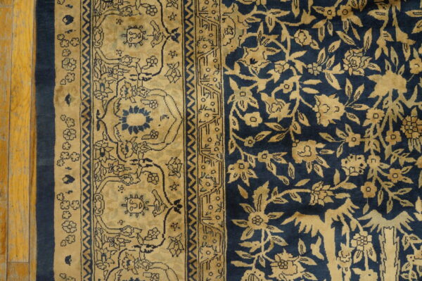 Antique indian oversized large oversized big rug wool blue - image 6