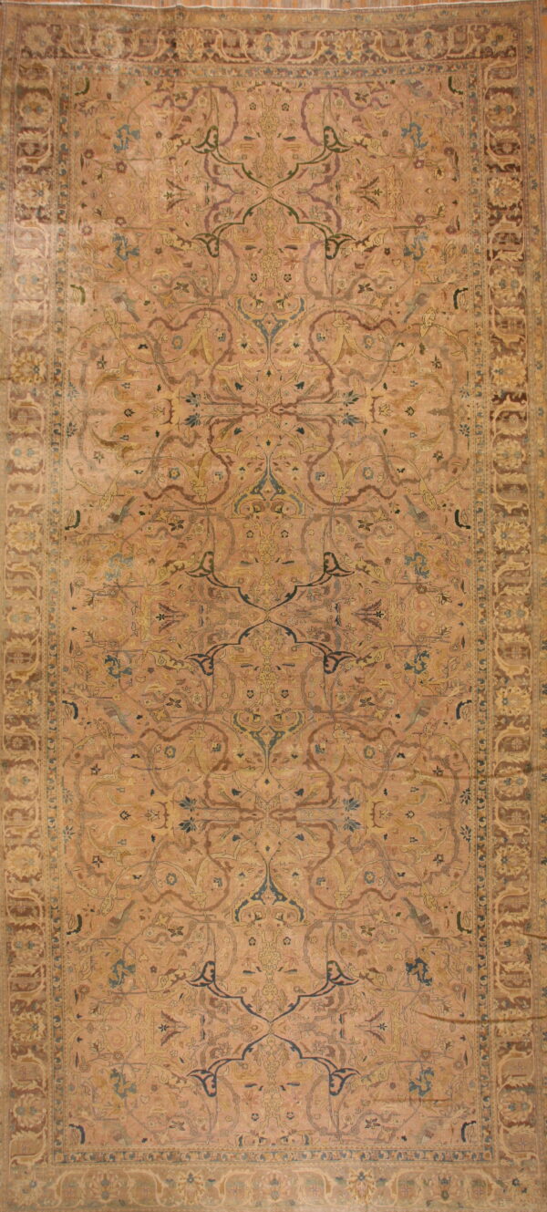 Antique indian oversized room size wool rug