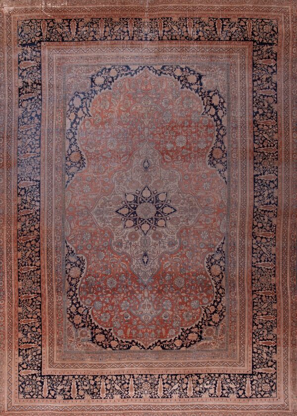 Intricate floral medallion persian rug
