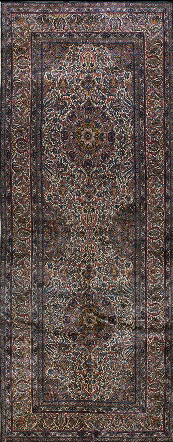 Intricate persian rug with floral patterns.