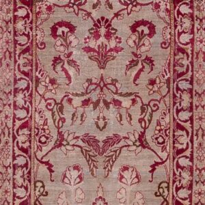 Antique Floral Pattern Fine Weave Hallway Runner Persian Kerman Rug