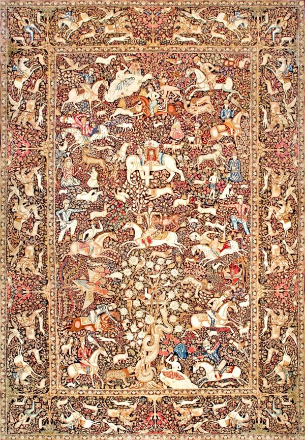 Intricate patterned vintage persian rug.