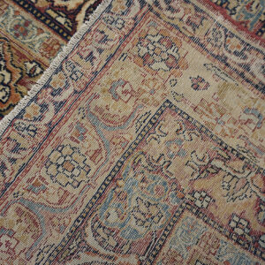 Intricate patterns on vintage wool rug
