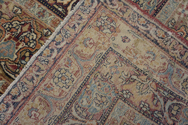 Intricate patterns on vintage wool rug