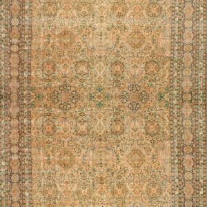 Fine Weave Intricate Floral Pattern Antique Oversized Persian Kerman Rug