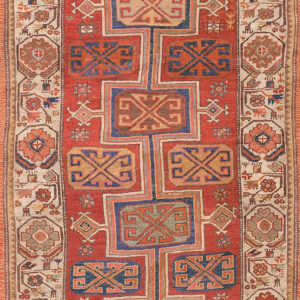 Antique Konya Hallway Runner Wool Coral Rug