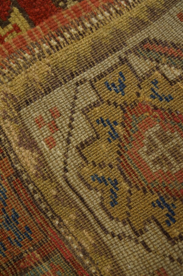 Antique konya hallway runner wool coral rug - image 7