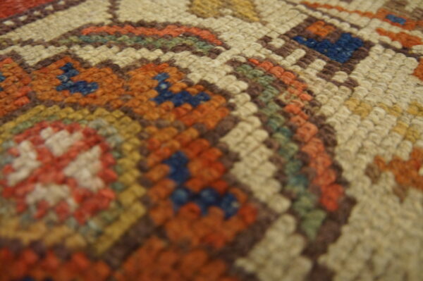 Antique konya hallway runner wool coral rug - image 5