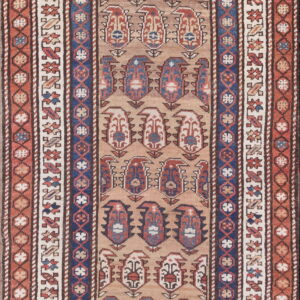 Colorful patterned antique hallway runner rug