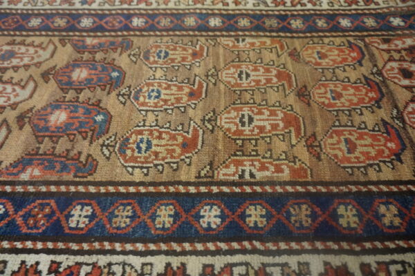 Intricate patterned antique kurdish rug.
