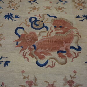 Colorful lion design on beige background