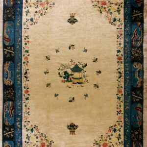 Antique Large Chinese - Peking Chinese Floral, Medallion Rug