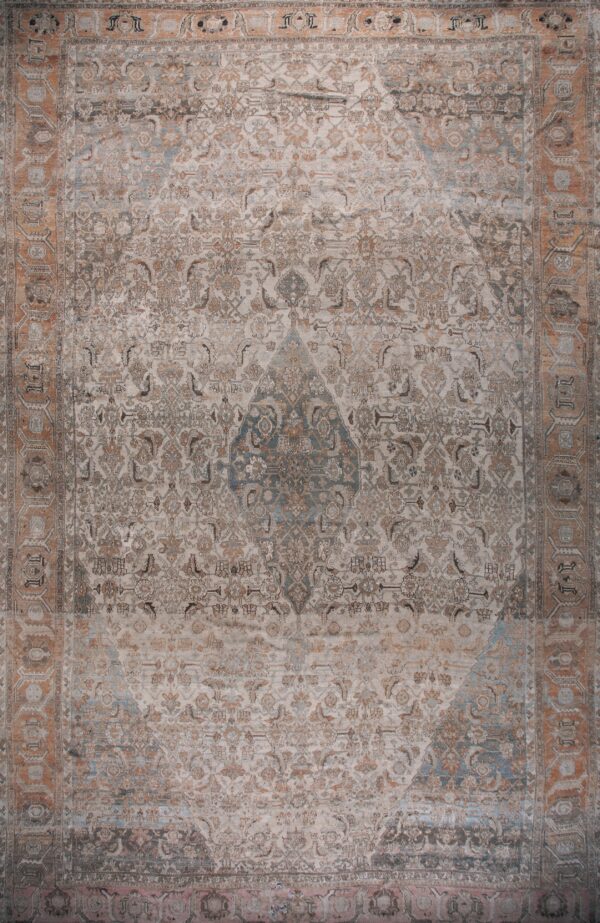 Intricate vintage persian rug design.