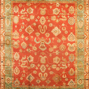 Antique Large Donegal - Arts & Crafts Ireland Knotted Rug