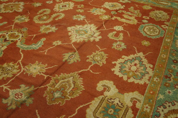 Antique large donegal - arts & crafts ireland knotted rug - image 7
