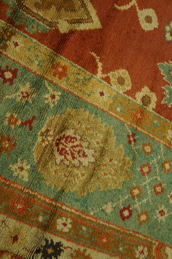 Antique large donegal - arts & crafts ireland knotted rug - image 6