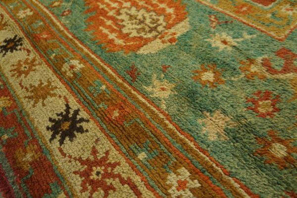 Antique large donegal - arts & crafts ireland knotted rug - image 5