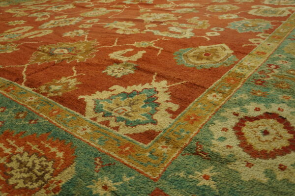 Antique large donegal - arts & crafts ireland knotted rug - image 4