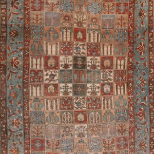 Antique Large Persian Geometric Knotted Rug