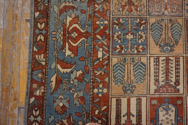 Antique large persian geometric knotted rug - image 7