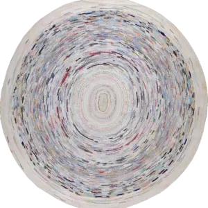 Antique Light Ivory Color Modernist Round Room Size American Braided Area Rug by Rugs on Net