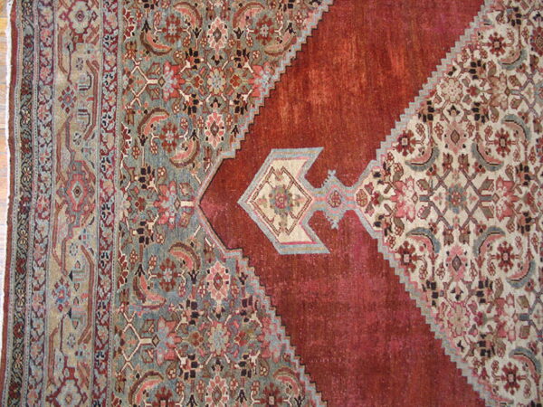 Intricate patterns on rich red background