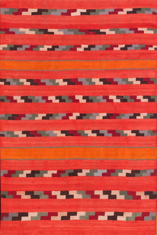 Antique navajo american coral 1890s rug