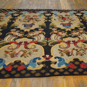 Colorful floral patterned antique rug