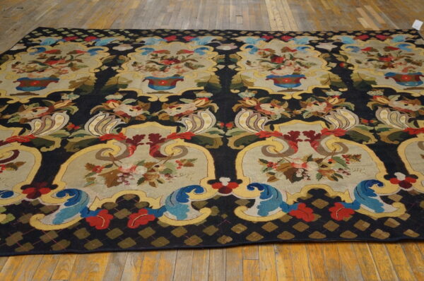 Colorful floral patterned antique rug