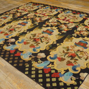 Colorful floral pattern on black background