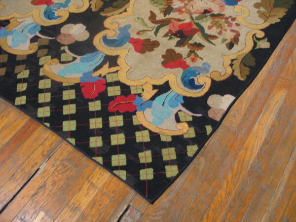 Colorful floral design on black background