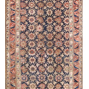 Intricate floral pattern on blue background