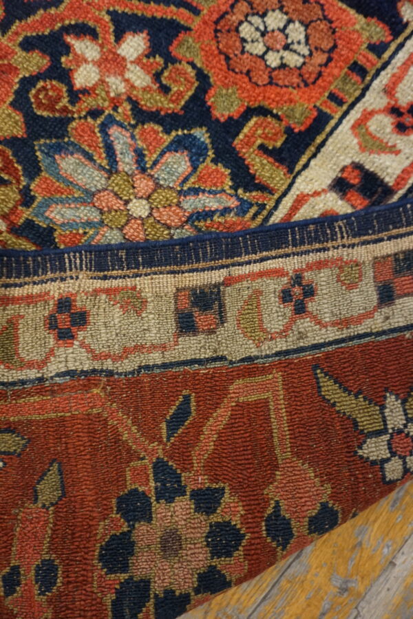 Antique nw persian wool hand knotted pile blue 1850s allover mina khani gallery rug - image 6