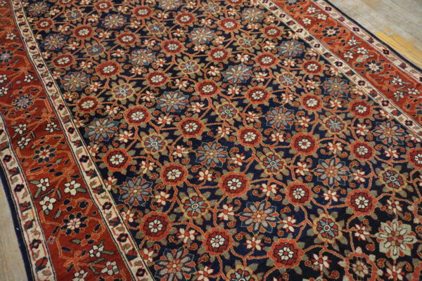 Antique nw persian wool hand knotted pile blue 1850s allover mina khani gallery rug - image 5