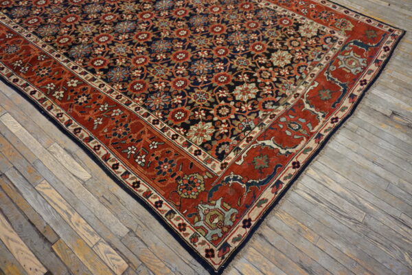 Antique nw persian wool hand knotted pile blue 1850s allover mina khani gallery rug - image 4