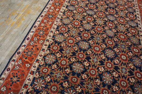 Antique nw persian wool hand knotted pile blue 1850s allover mina khani gallery rug - image 3