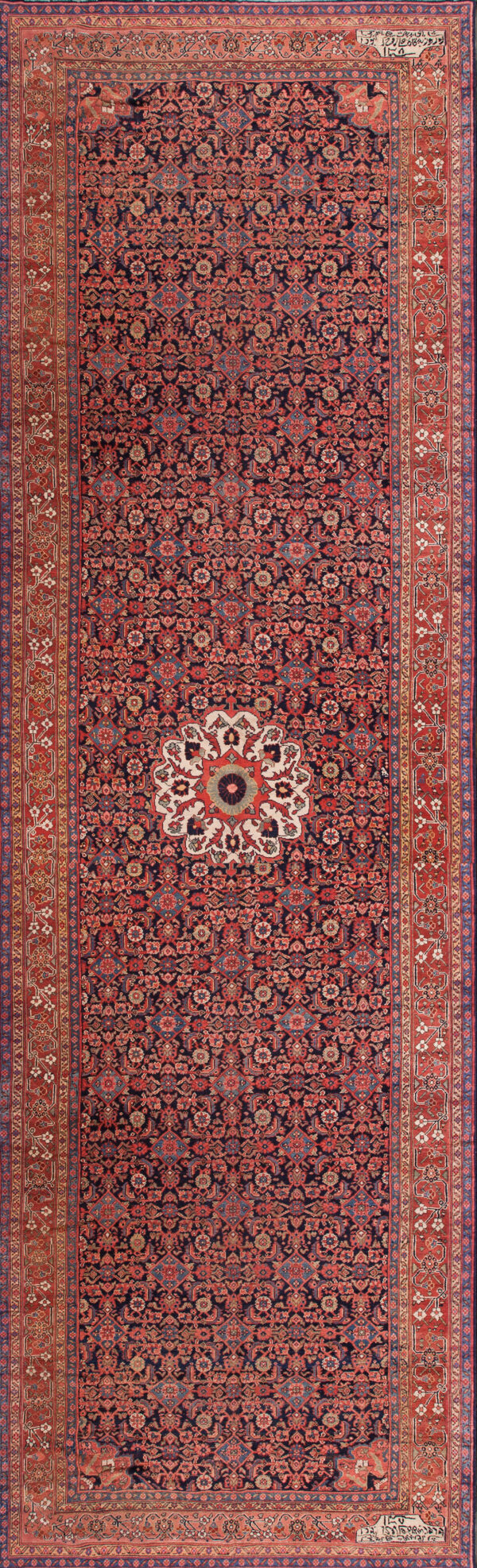 Antique n. W. Persian oversized room size wool blue rug