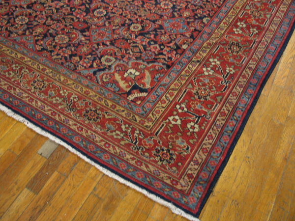 Antique n. W. Persian oversized room size wool blue rug - image 7