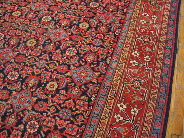 Antique n. W. Persian oversized room size wool blue rug - image 6