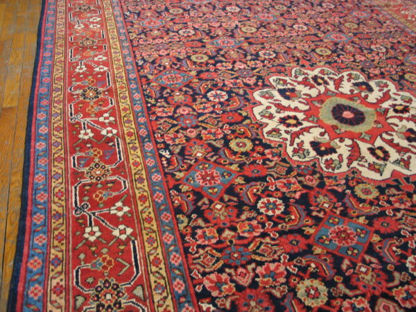 Antique n. W. Persian oversized room size wool blue rug - image 5