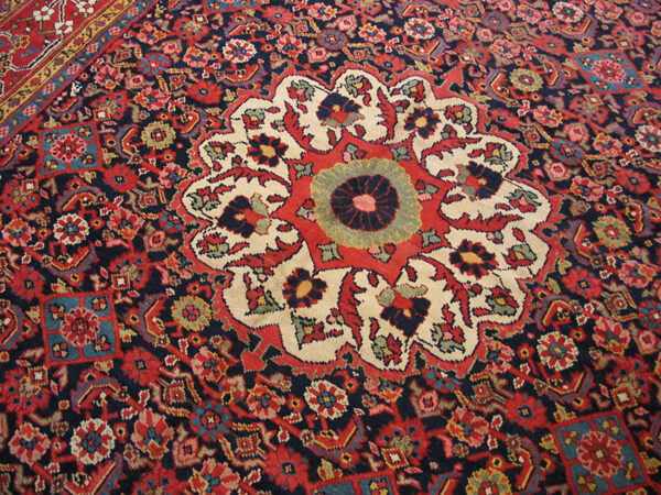 Antique n. W. Persian oversized room size wool blue rug - image 4