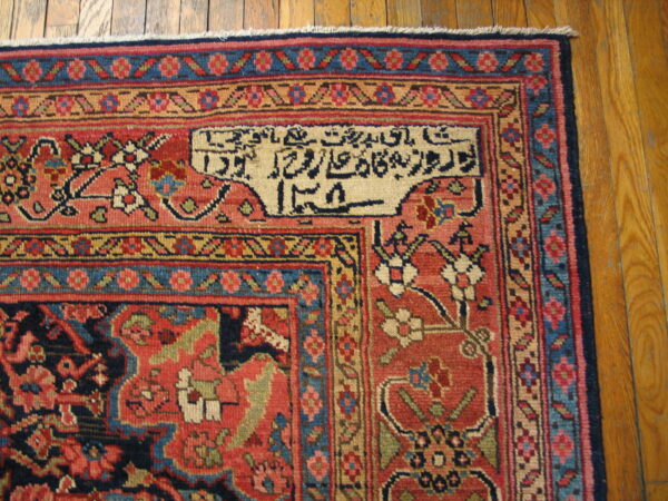 Antique n. W. Persian oversized room size wool blue rug - image 3