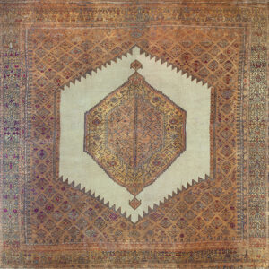 Intricate patterned antique wool rug